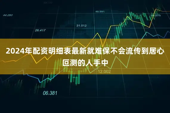 2024年配资明细表最新就难保不会流传到居心叵测的人手中
